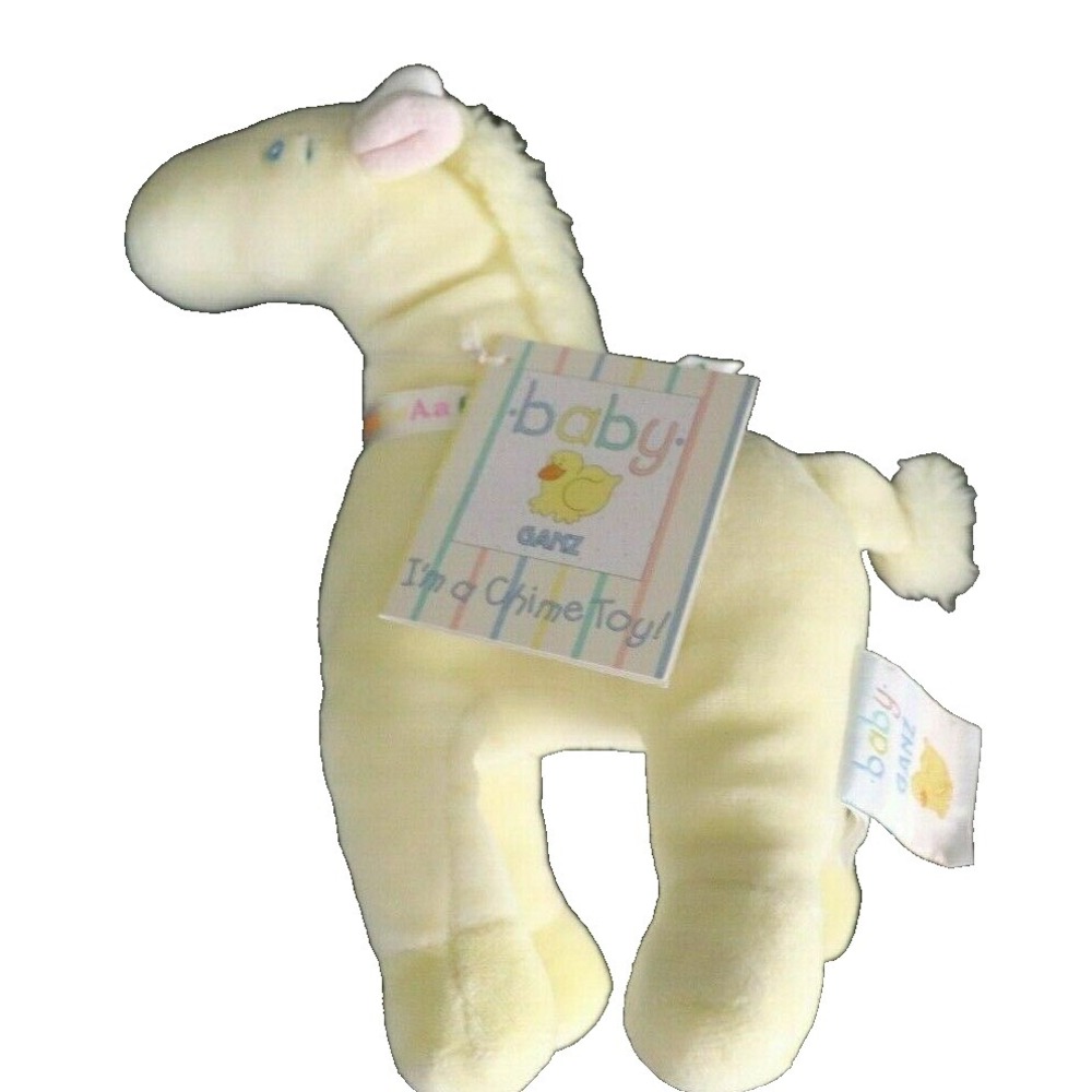 New‎ Baby Ganz Giraffe Rattle Plush Yellow Toy Velour  6" Stuffed Animal Soft
